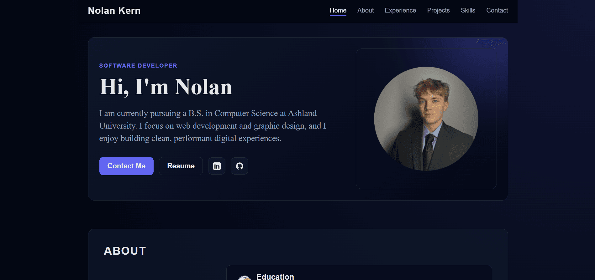 Nolan Kern - Web design project by NeoWebCo Ohio